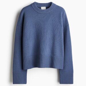 Dusty Blue Fine- Knit Sweater